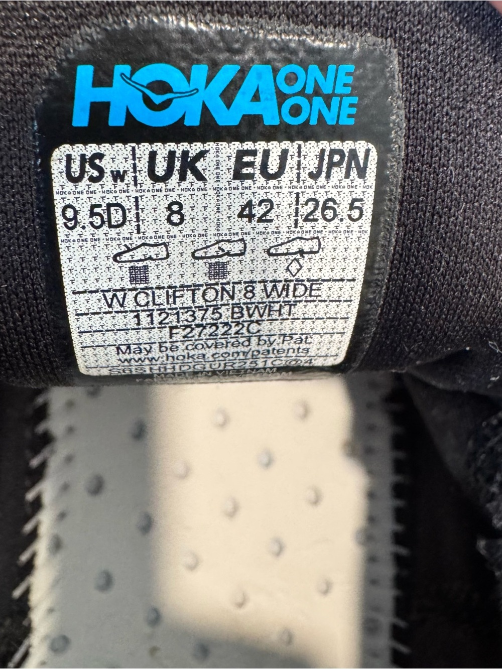 Hoka Womens 9.5D Running Shoes Black Clifton 8 Lightweight Cushioned Athletic - Picture 9 of 11